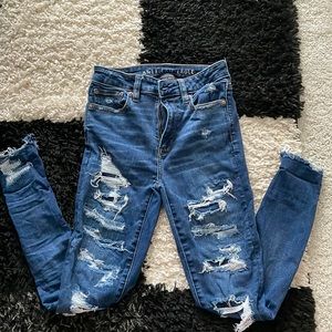 American Eagle Next Level Stretch Destroyed Skinny Jeans